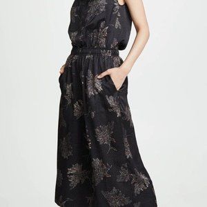 Vince Women's Black Floral Sleeveless Jumpsuit